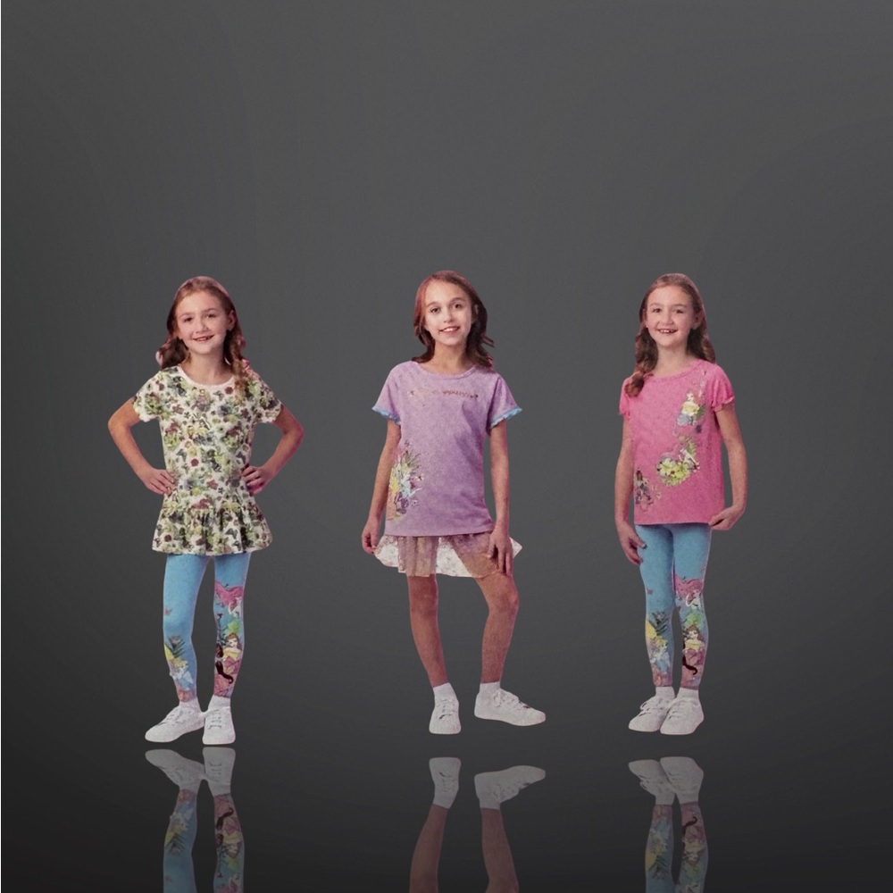 Disney Princess Floral Kids Dress with Ruffles 5 piece set size 4T - Picture 2 of 4